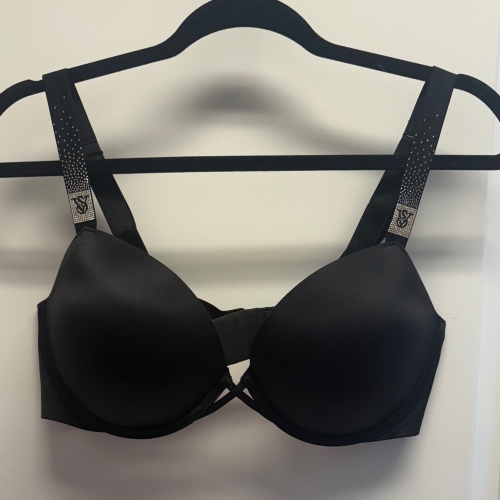Victoria's Secret Black Bra with Sparkling Straps
